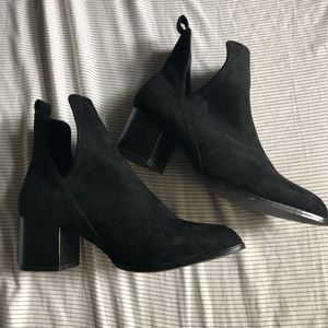 Black suede ankle booties